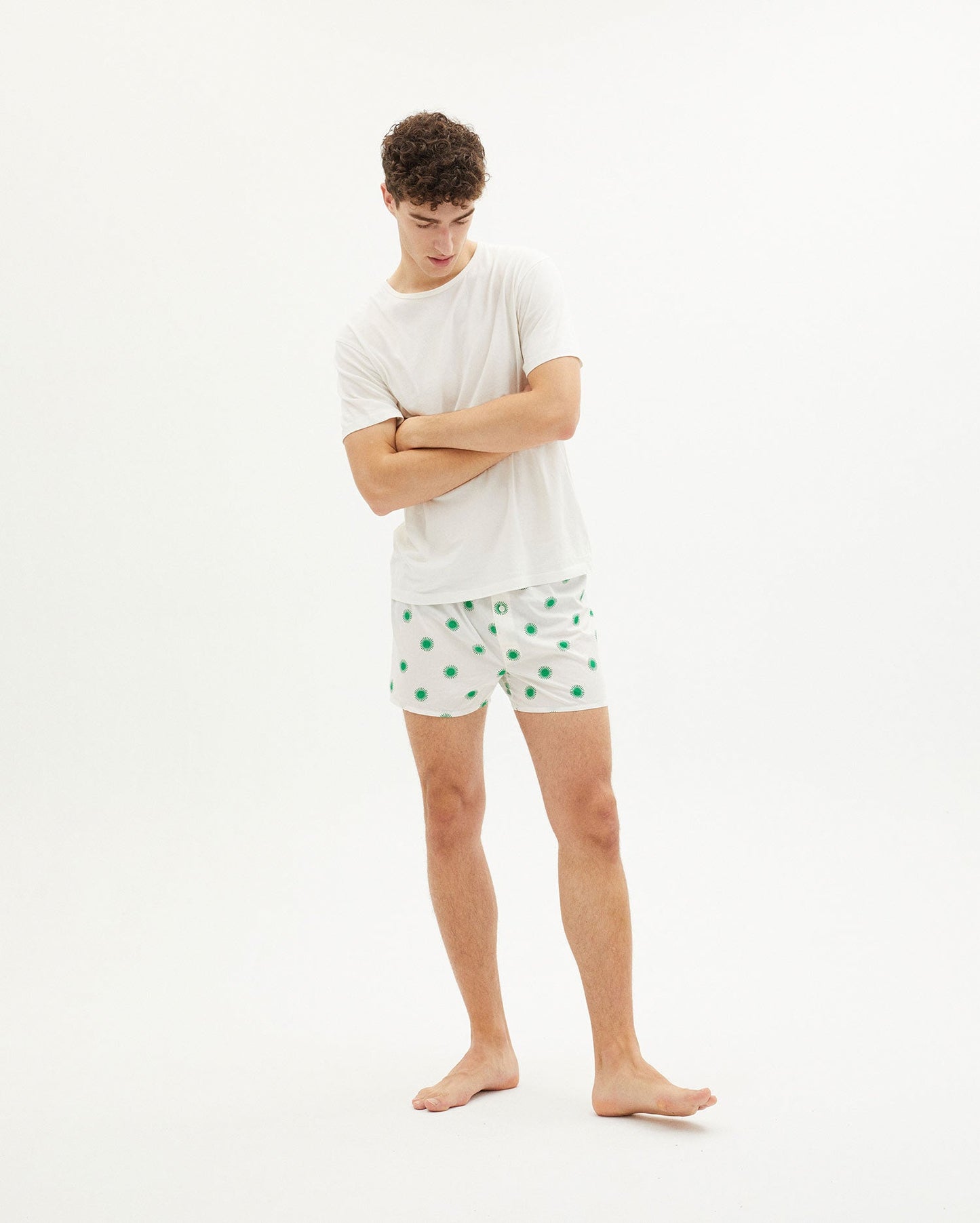 Caleçon blanc à motifs verts - SOL GREEN BOXER
