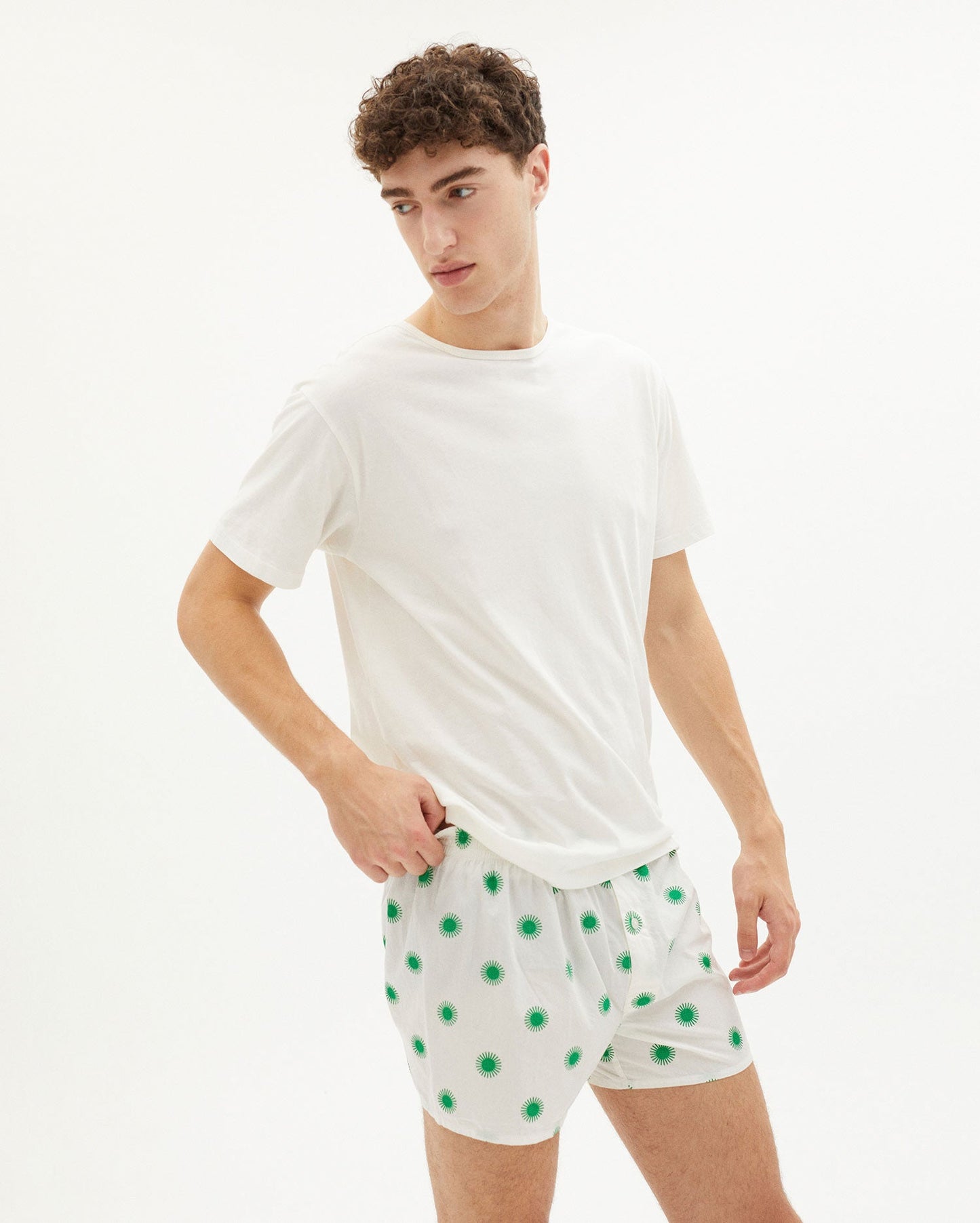 Caleçon blanc à motifs verts - SOL GREEN BOXER