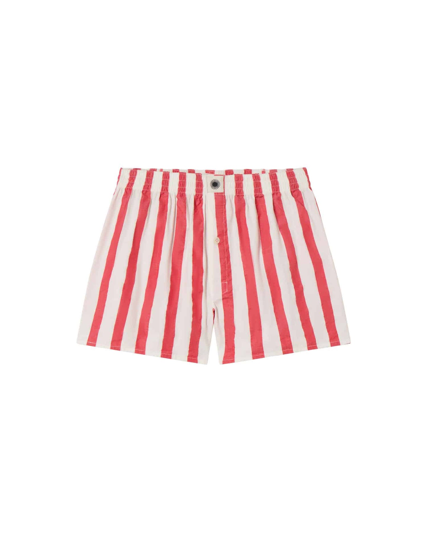 Caleçon en coton biologique | rouge "red maxi stripes boxer - red"