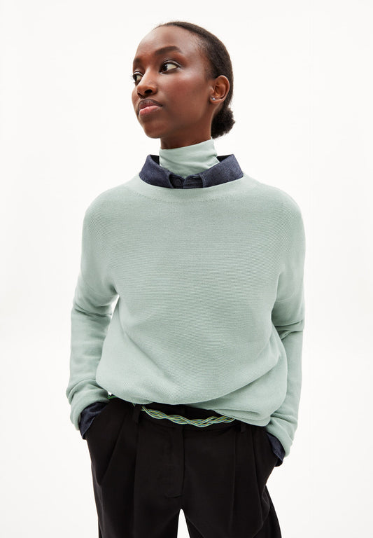 Pull vert d'eau en coton bio - medinaa lint