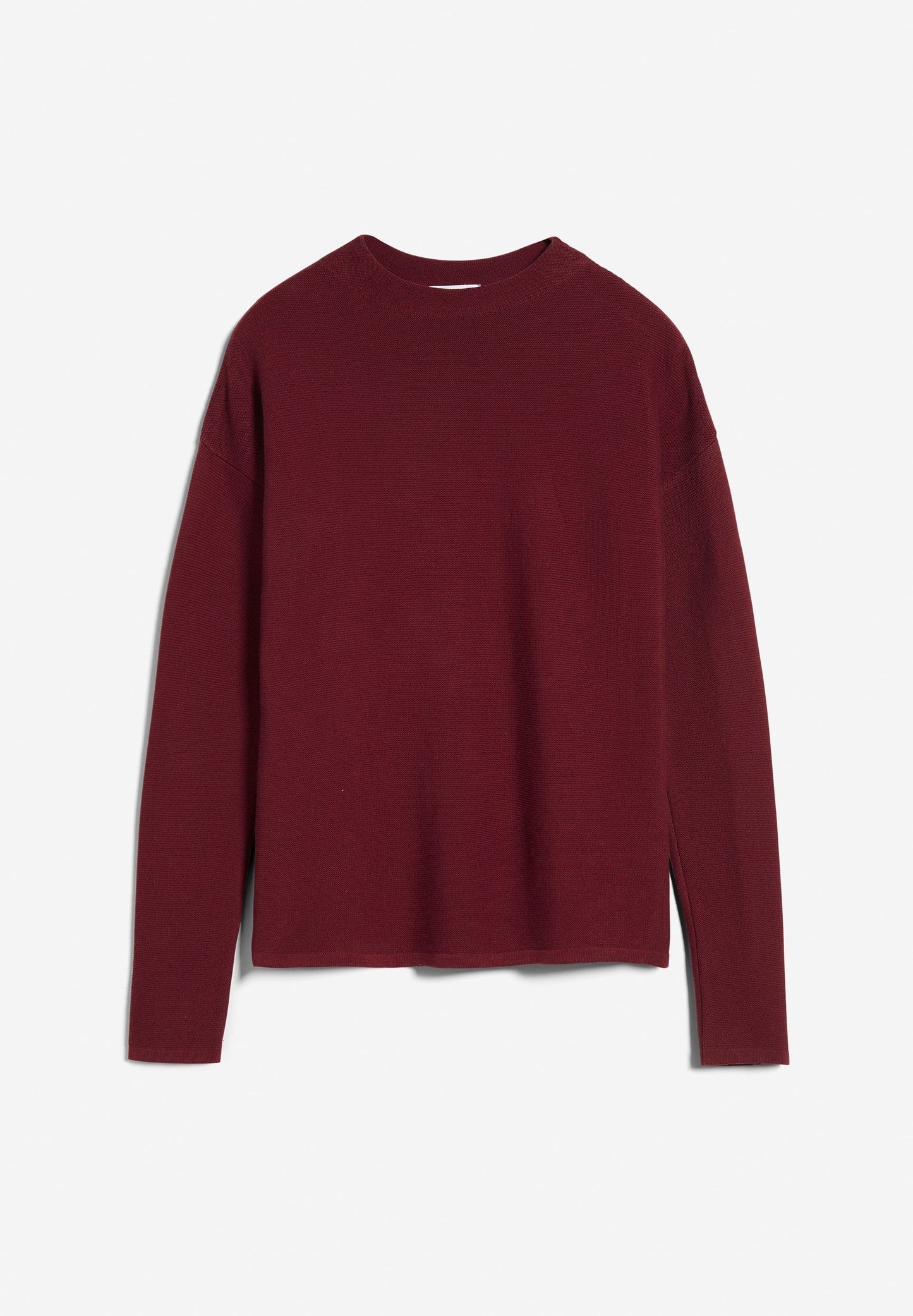 Pull à col rond rouge en coton bio - Medinaa ruby red