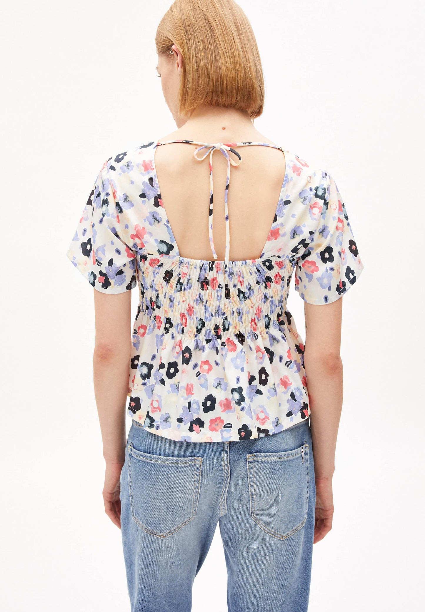 Top léger à motifs fleuri en tencel - memaa sketch of off white