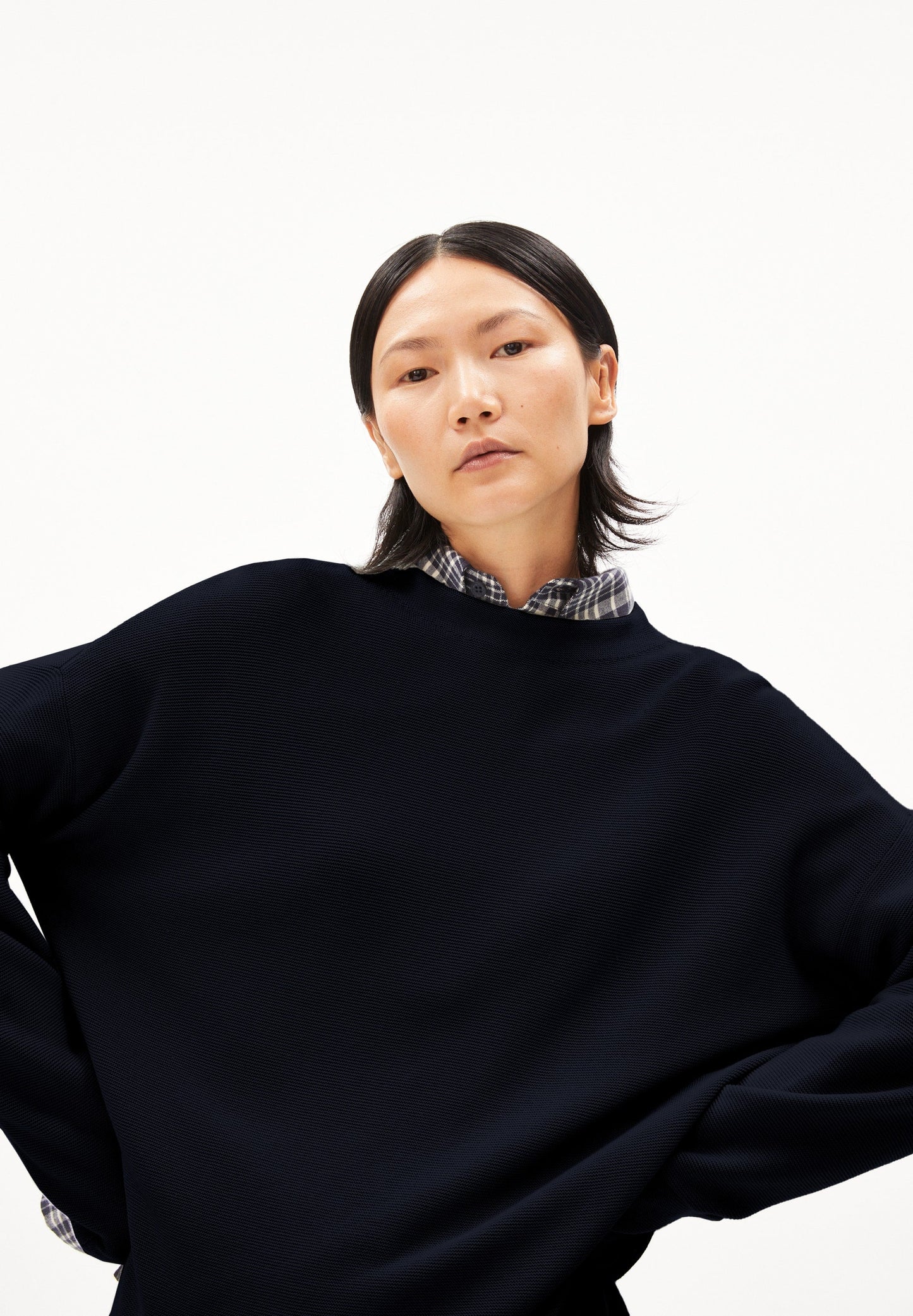 Pull ample en coton bio | marine "merinaa links links - night sky"