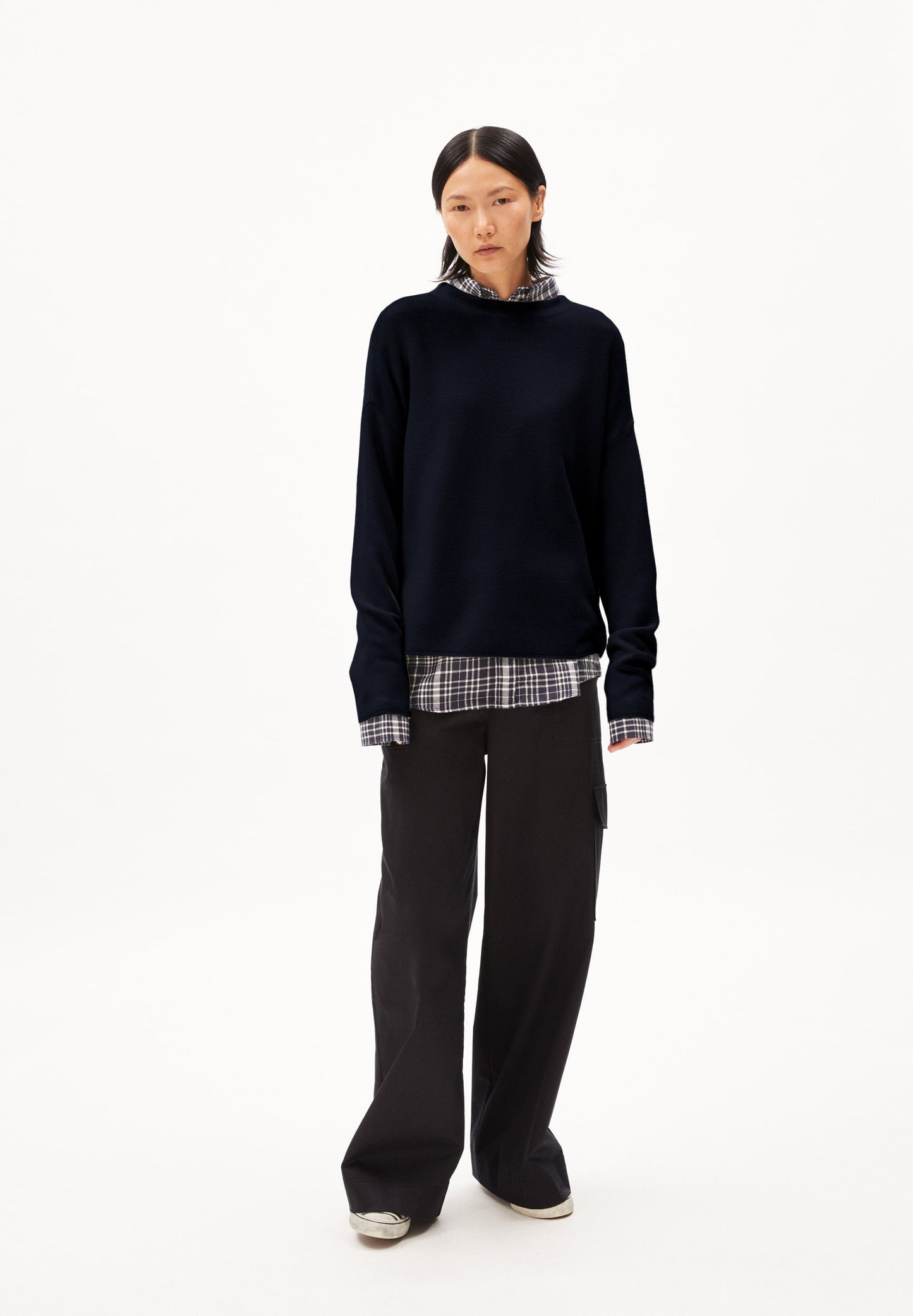 Pull ample en coton bio | marine "merinaa links links - night sky"