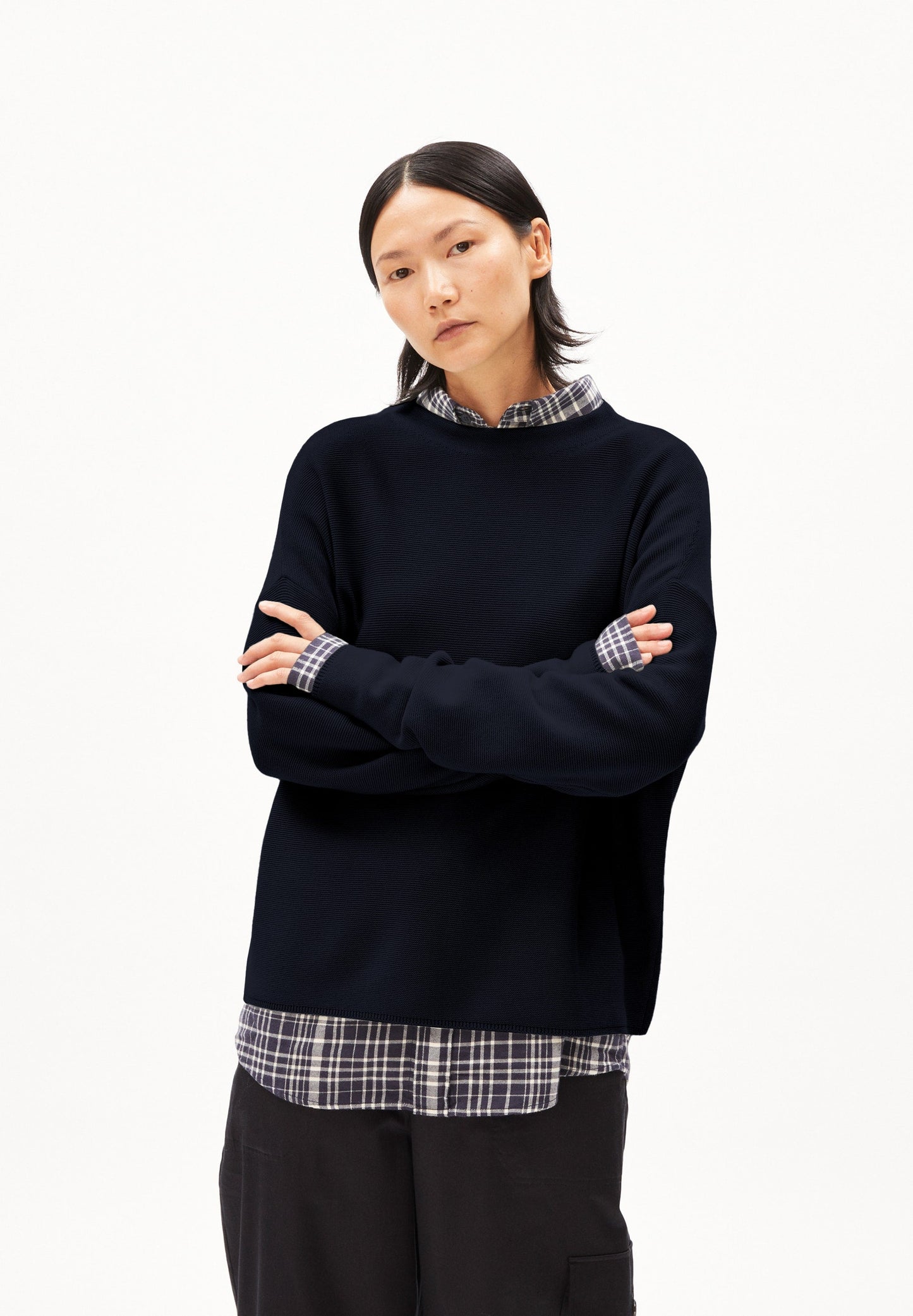 Pull ample en coton bio | marine "merinaa links links - night sky"