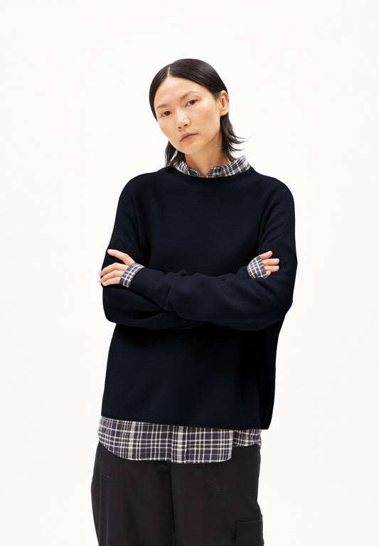 Pull ample en coton bio | marine "merinaa links links - night sky"