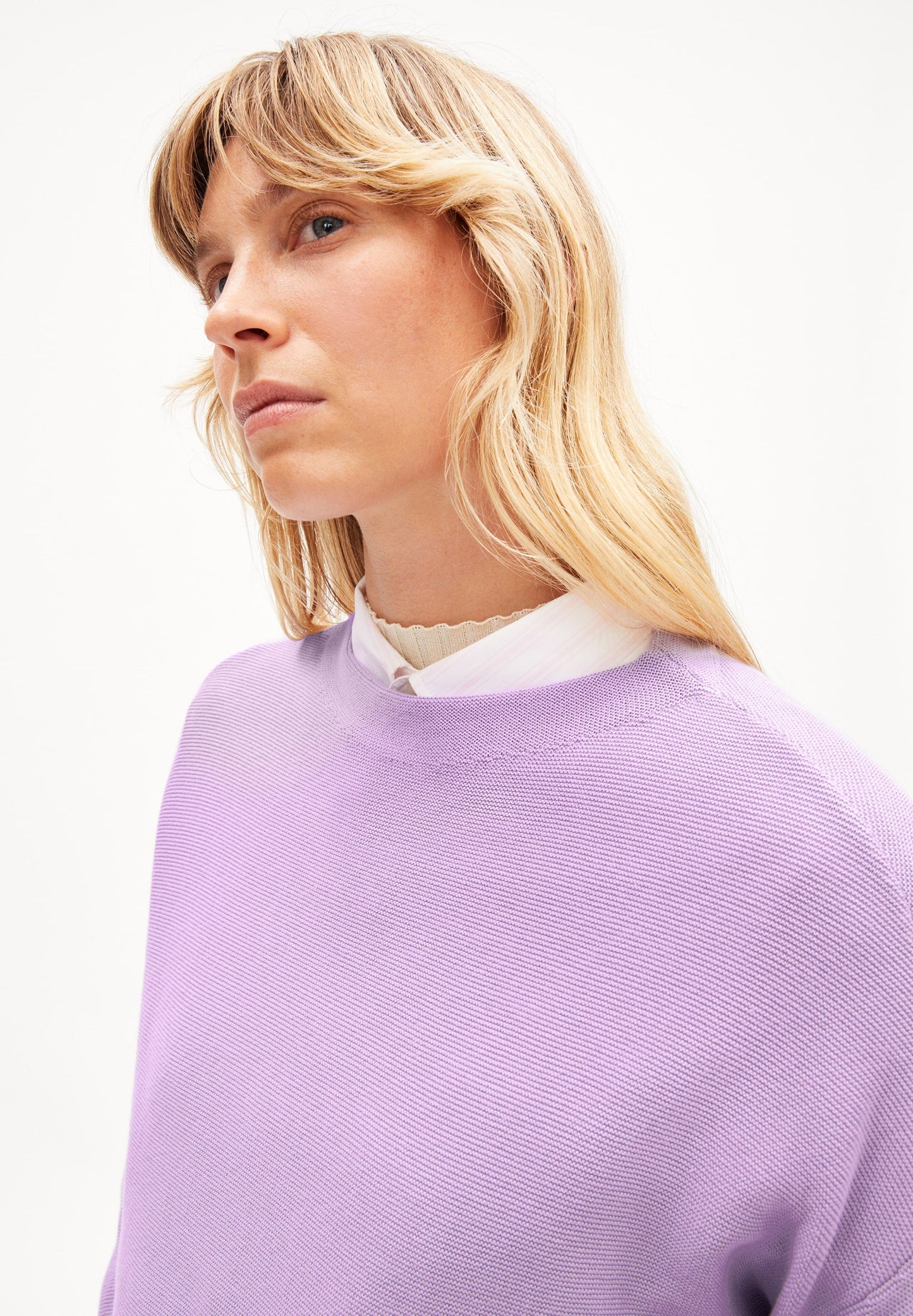 Pull ample en coton bio | Lilas "merinaa links links smart lilac"