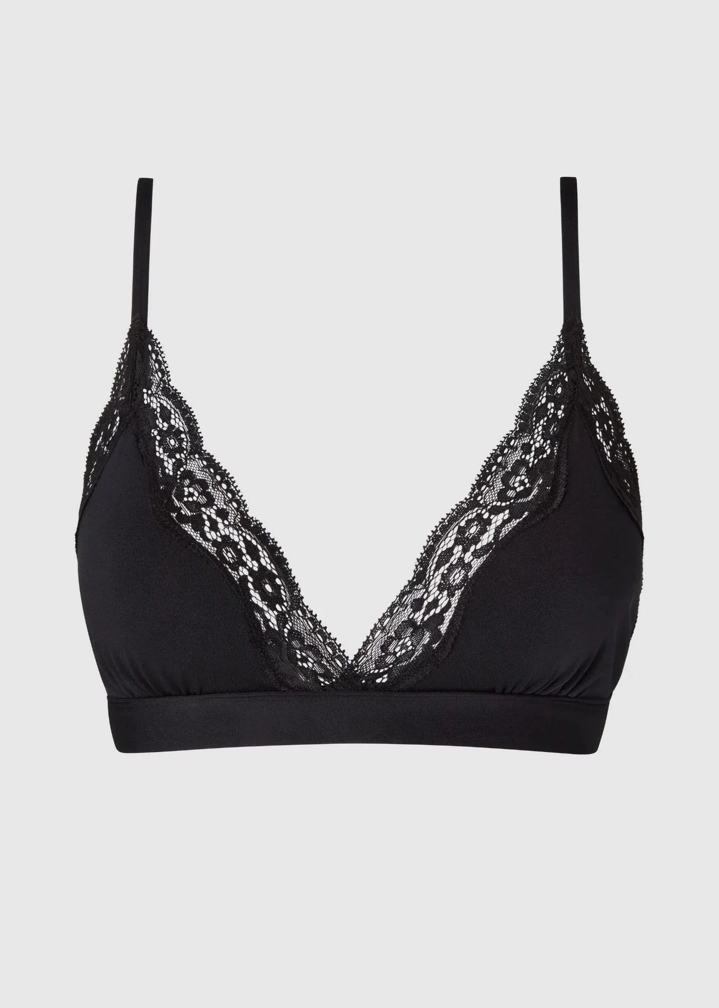 Soutien-gorge en matière recyclée | noir "micro lace triangle bralette - black"