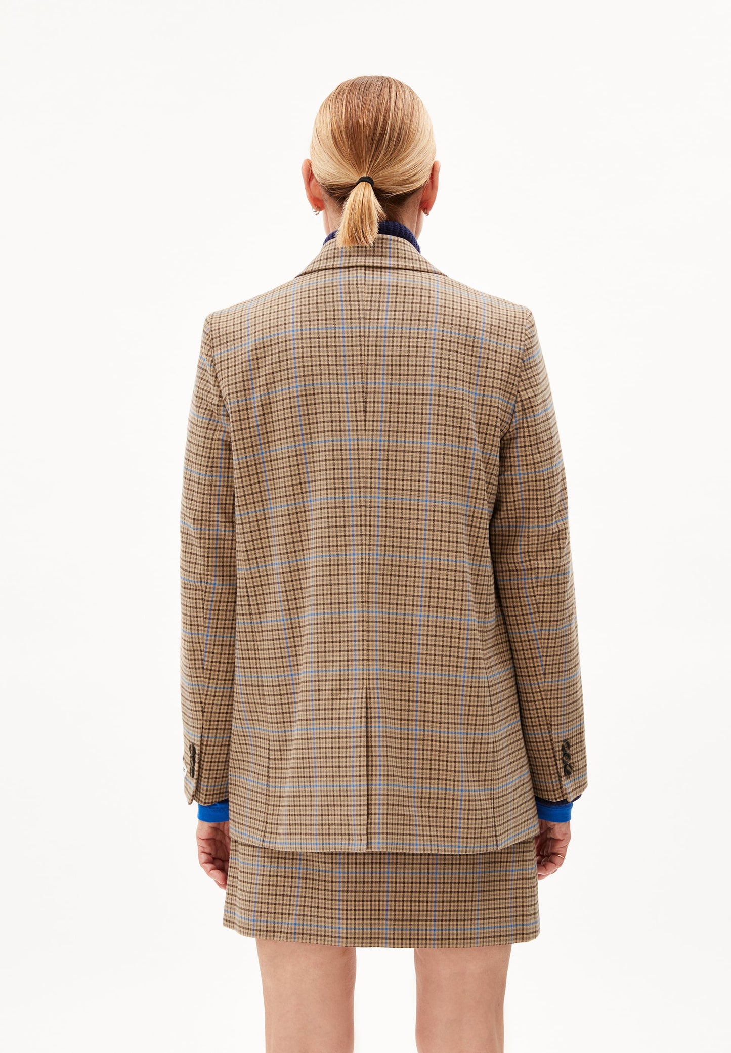 Blazer en coton bio | Carreaux "mikaala pattern dry bark"