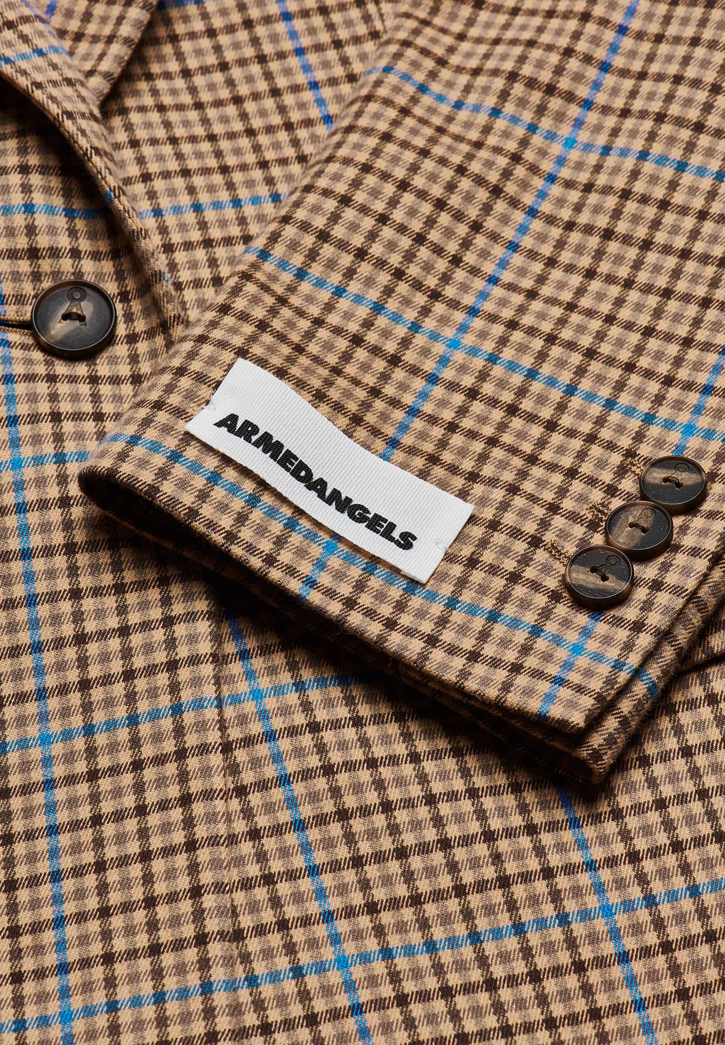 Blazer en coton bio | Carreaux "mikaala pattern dry bark"