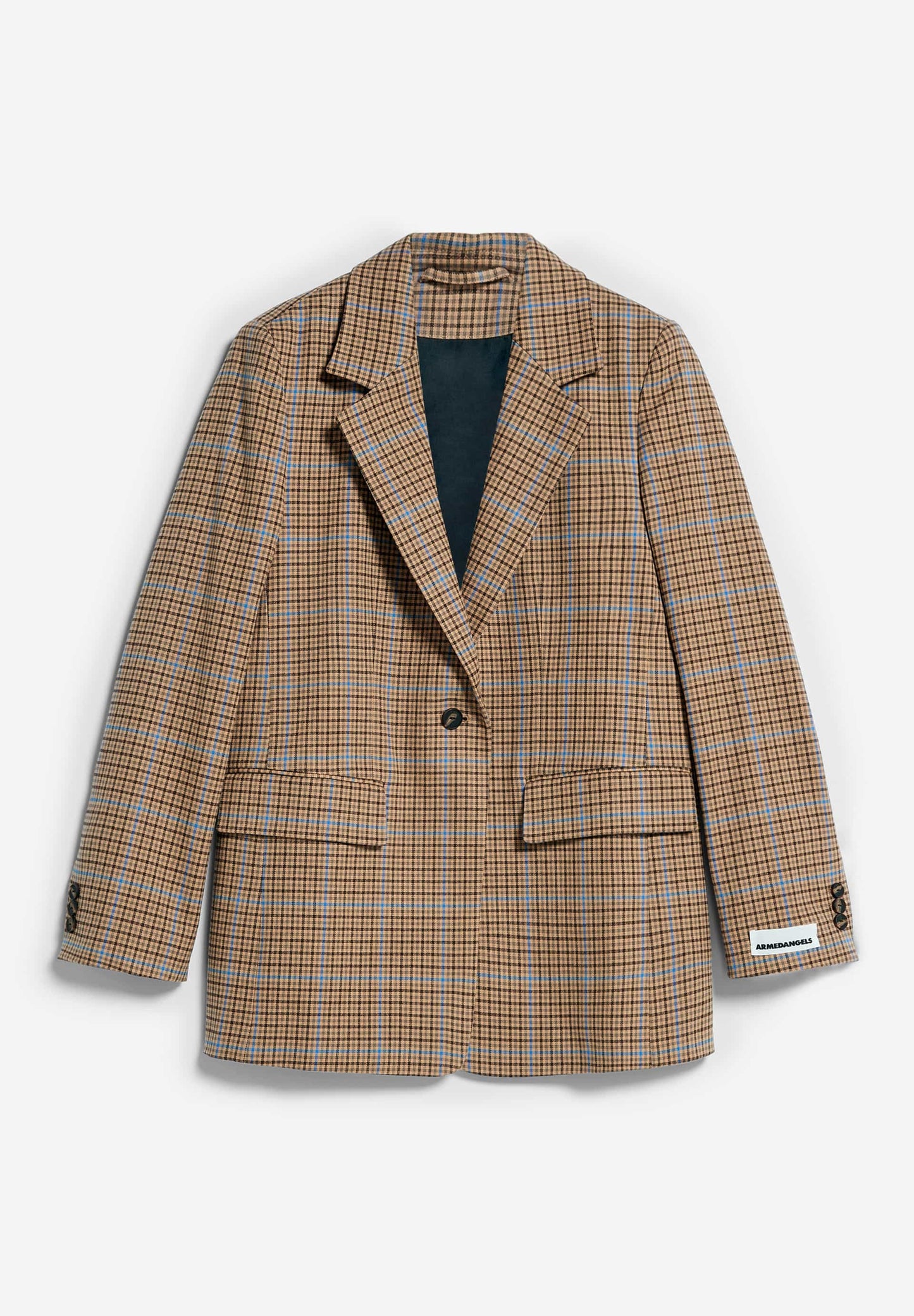 Blazer en coton bio | Carreaux "mikaala pattern dry bark"