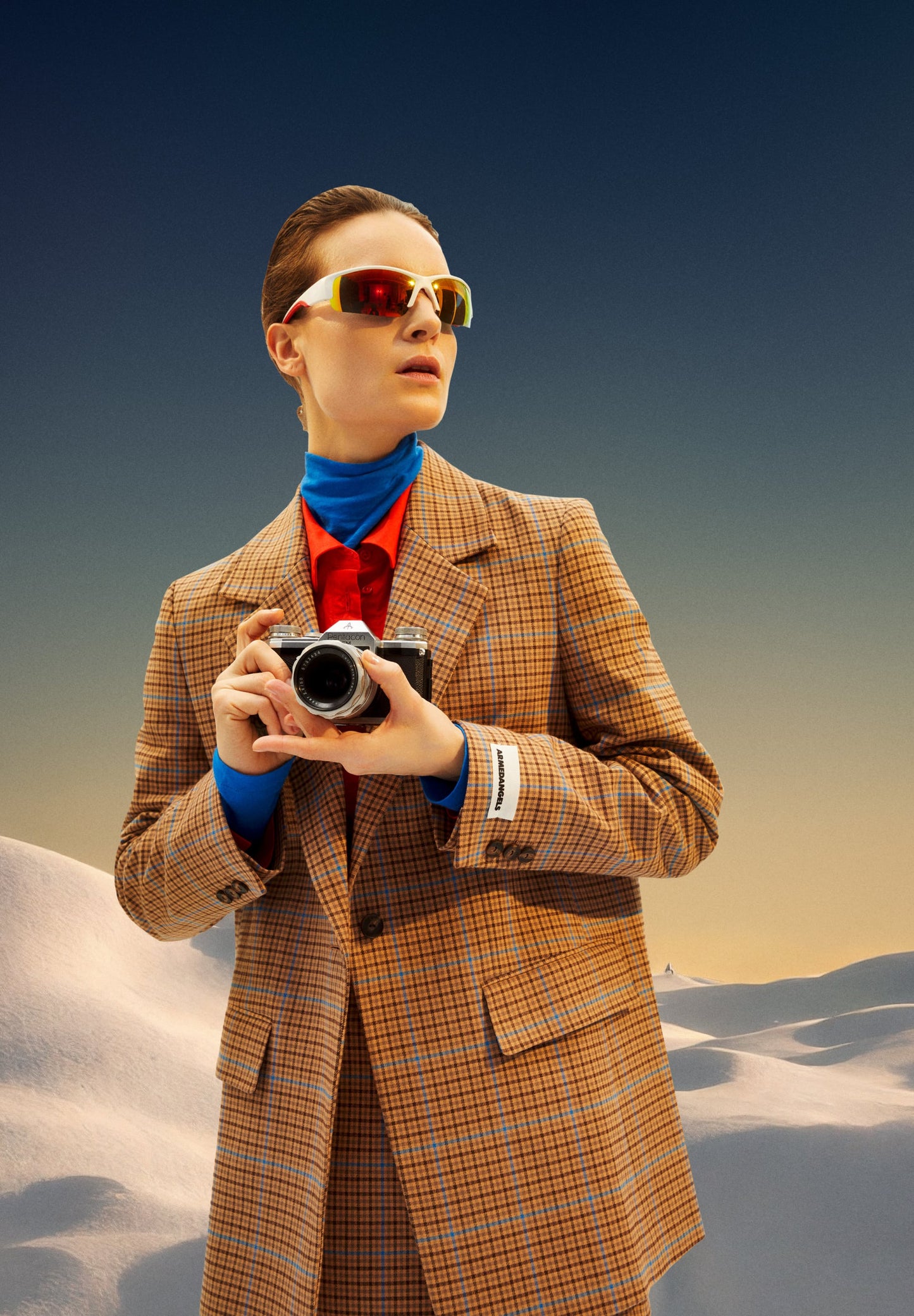 Blazer en coton bio | Carreaux "mikaala pattern dry bark"