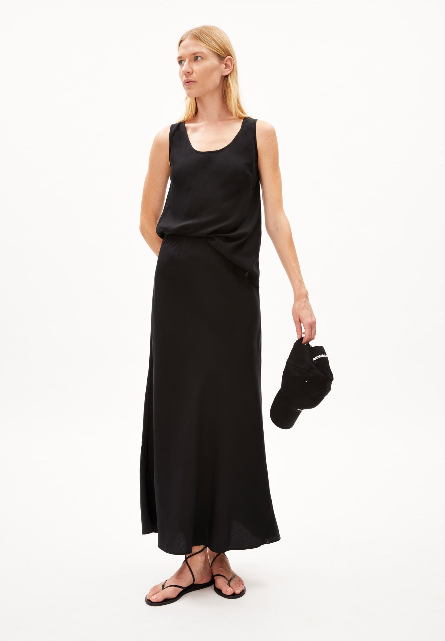 Jupe longue en tencel | noir "milajaana black"