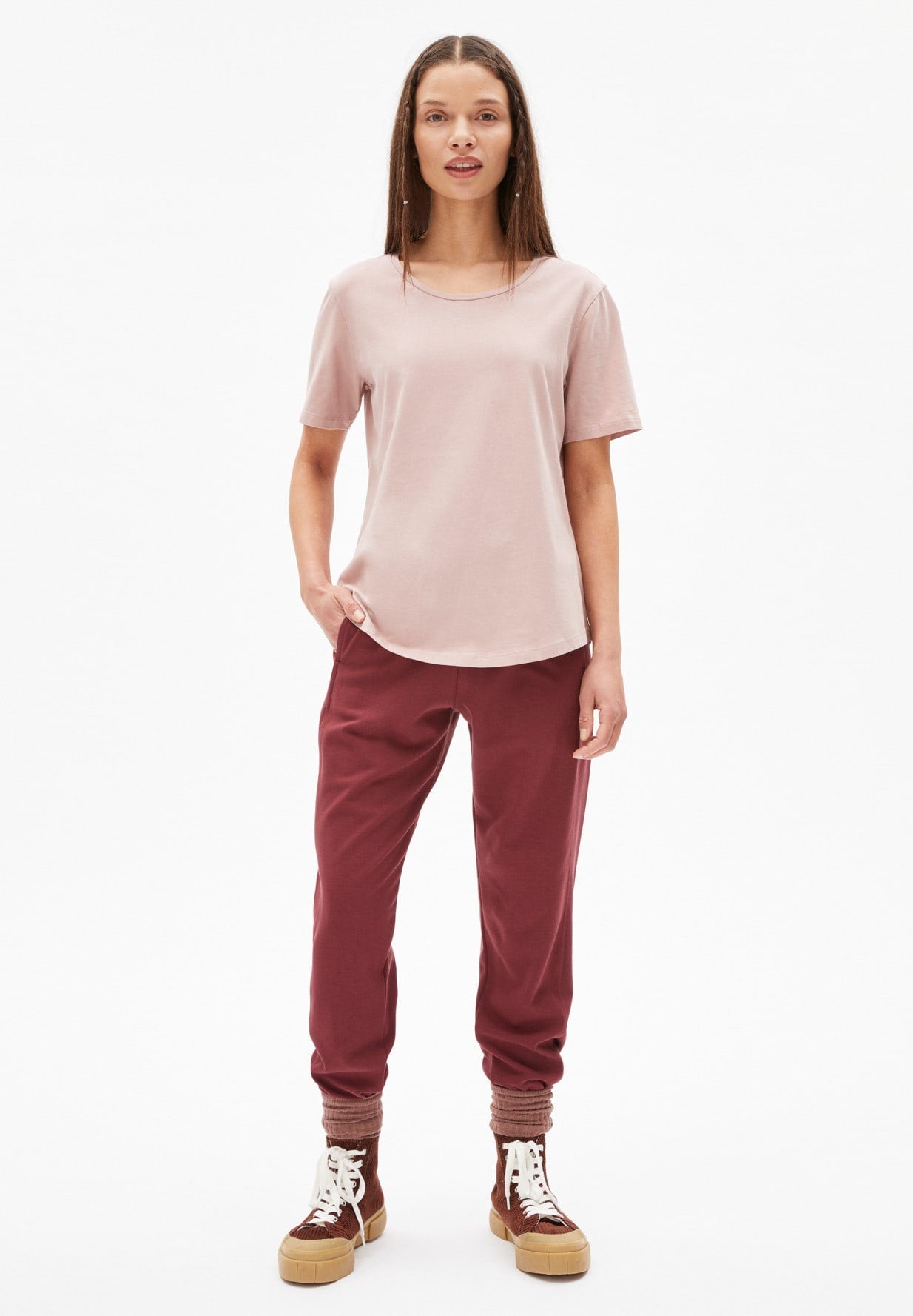 T-shirt rose en coton bio - Minaa kinoko