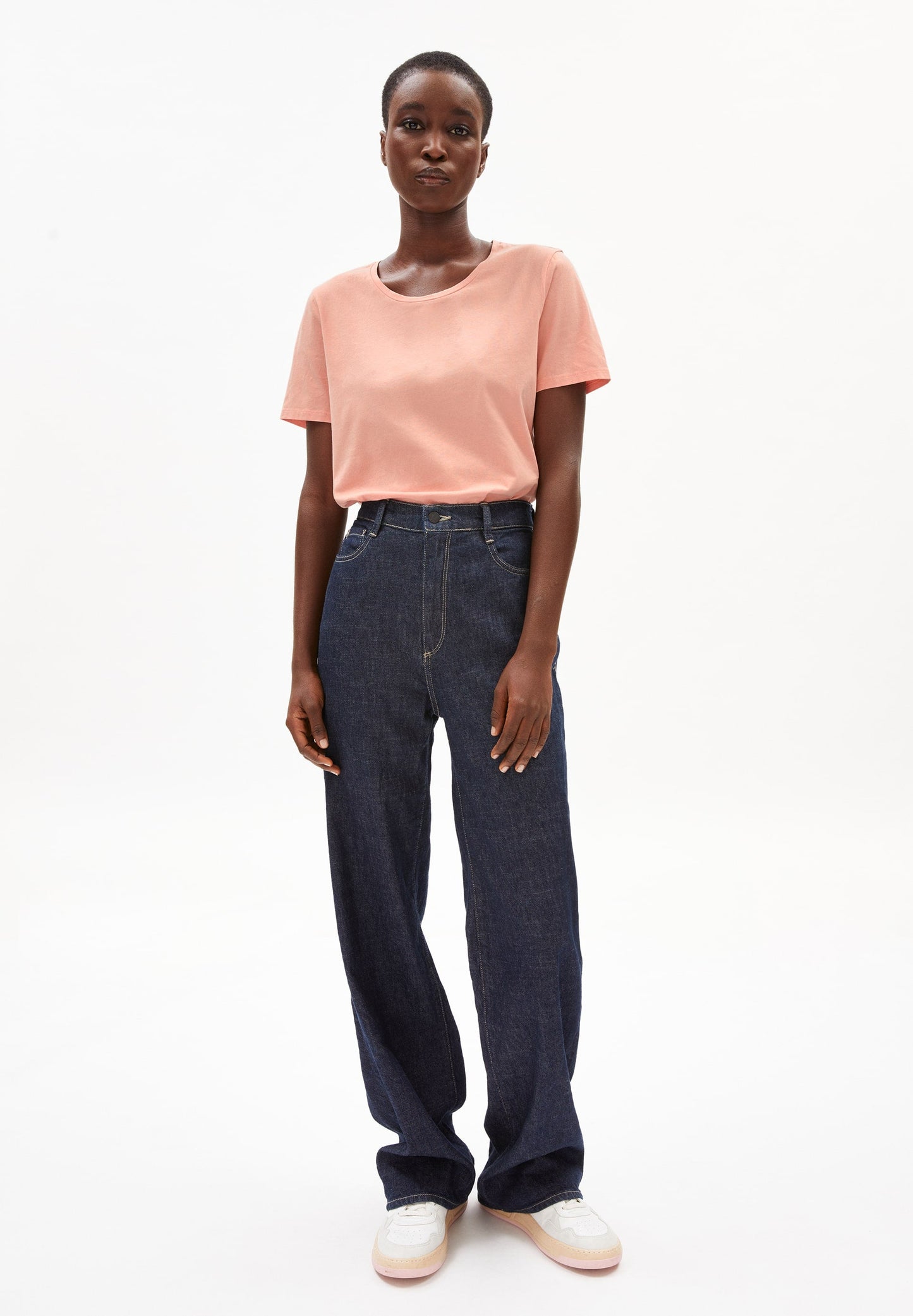 T-shirt rose en coton bio - minaa peach blossom