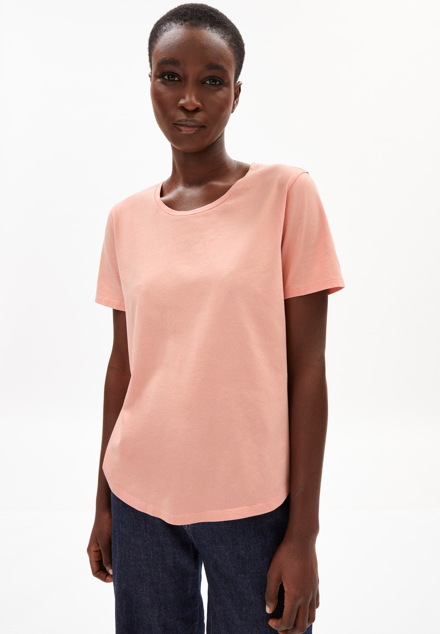 T-shirt rose en coton bio - minaa peach blossom