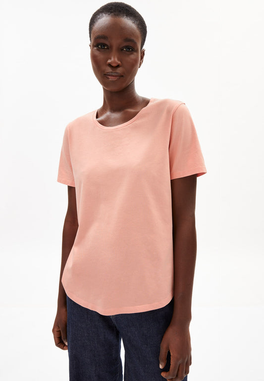 T-shirt rose en coton bio - minaa peach blossom