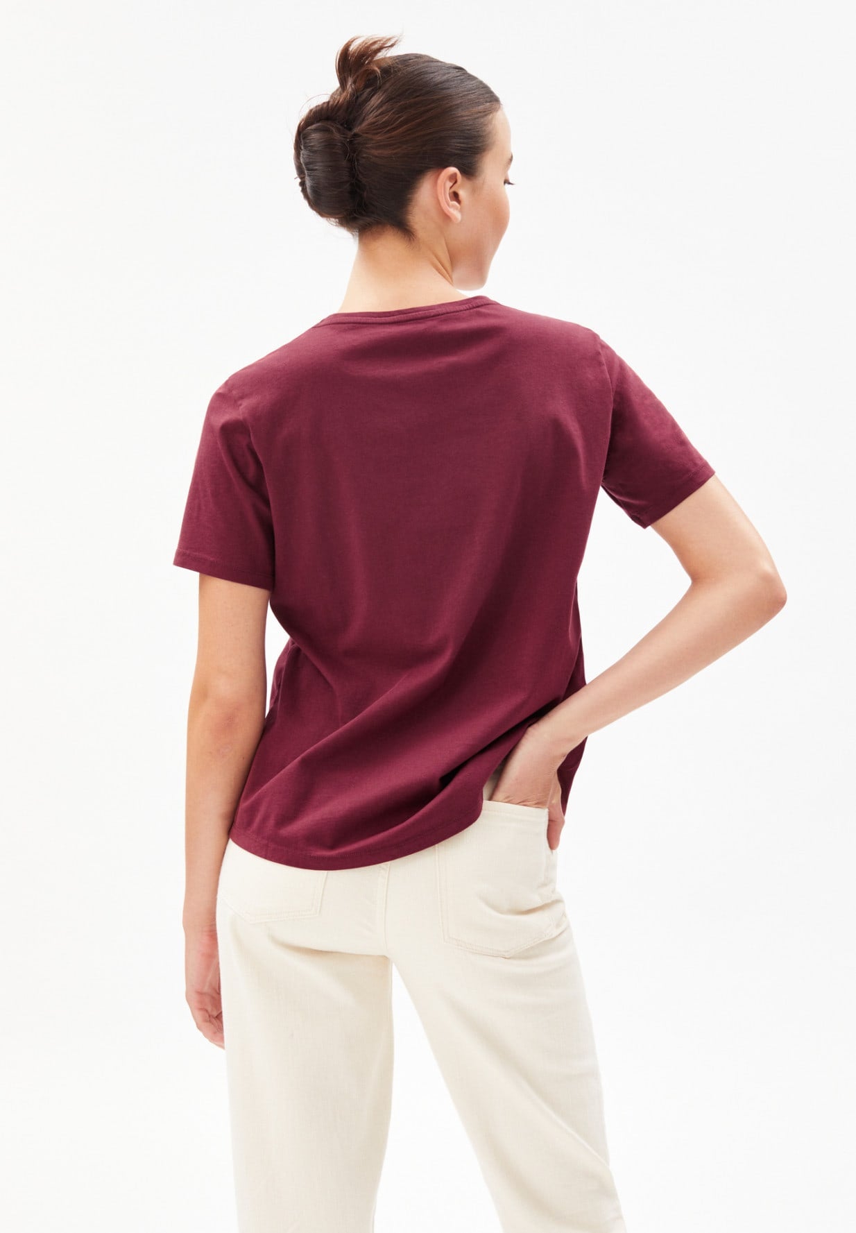 T-shirt bordeaux en coton bio - Minaa ruby red