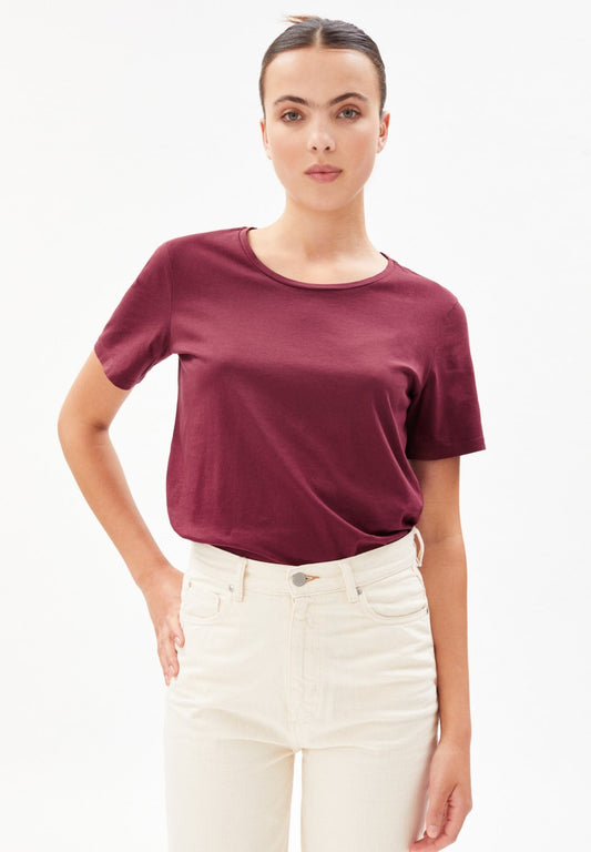 T-shirt bordeaux en coton bio - Minaa ruby red