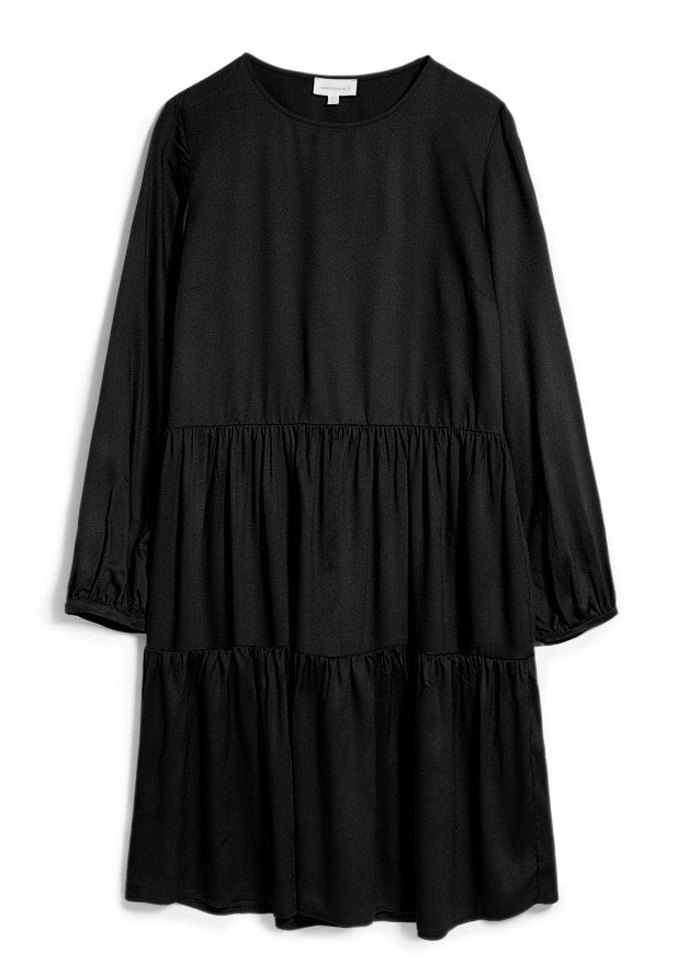 Robe courte patineuse noire en lenzing - Mirelaa