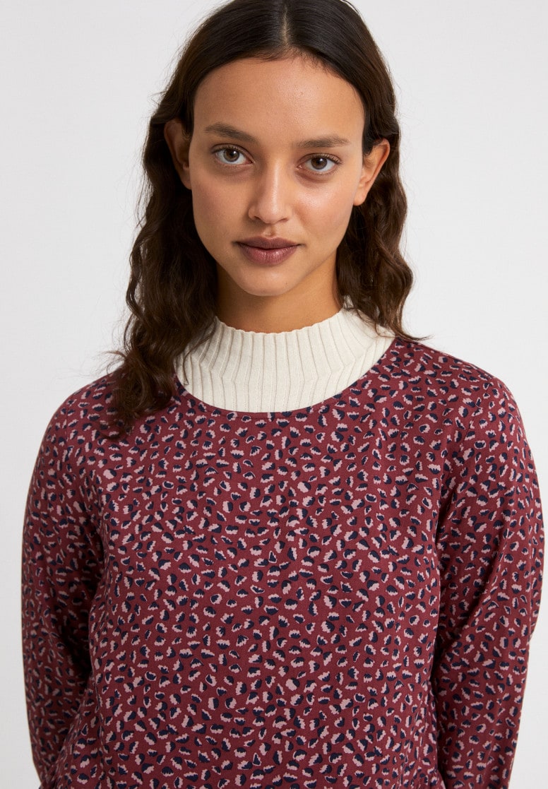 Robe patineuse violette à motifs en lenzing - Mirelaa minifloral