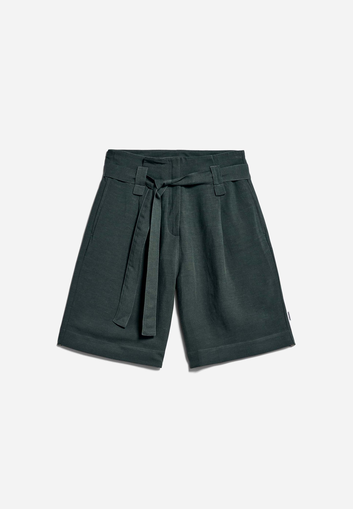 Short ample en viscose et lin | gris "mirenaa lino space steel"