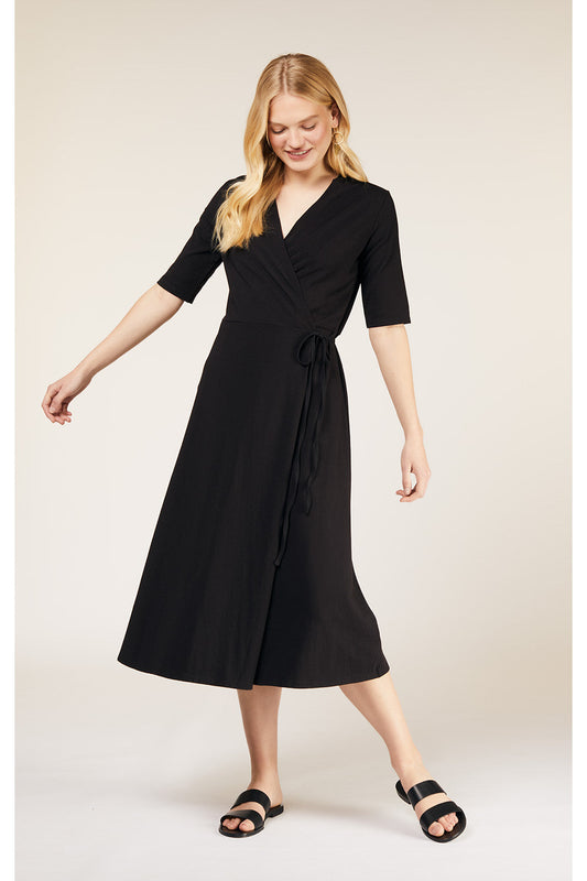 Robe longue noire en coton bio - mishka