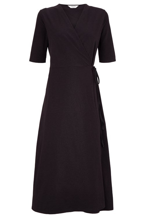 Robe longue noire en coton bio - mishka