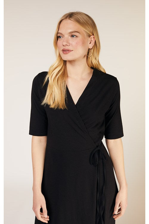 Robe longue noire en coton bio - mishka