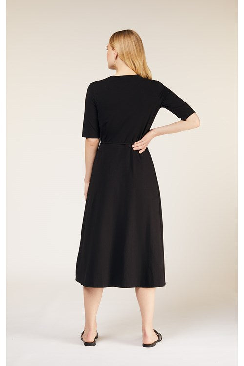 Robe longue noire en coton bio - mishka