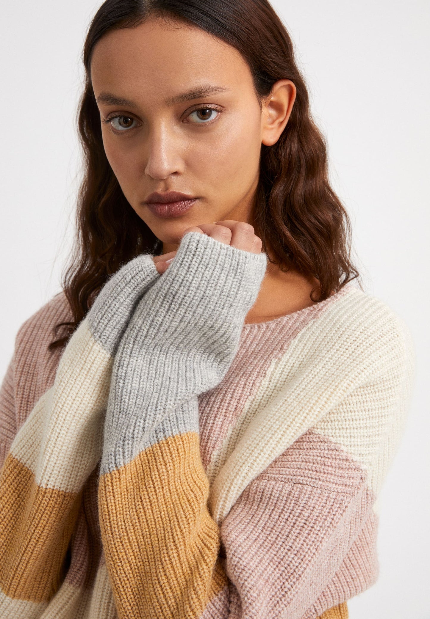 Pull graphique en laine bio et coton bio - MIYAA SOFT HILLS kinoko melange
