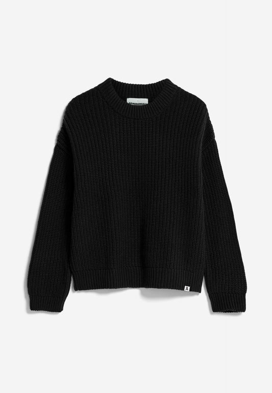 Pull en laine et coton bio | noir "miyaar solid black"