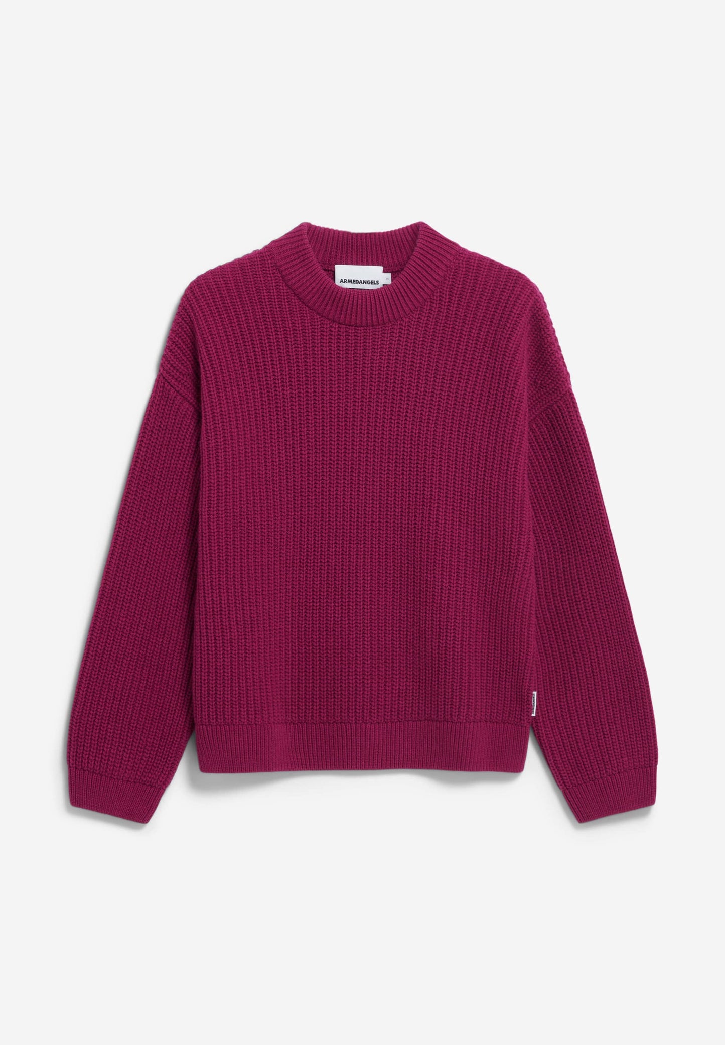 Pull en laine et coton biologique | rouge "miyaar solid - cherry juice"