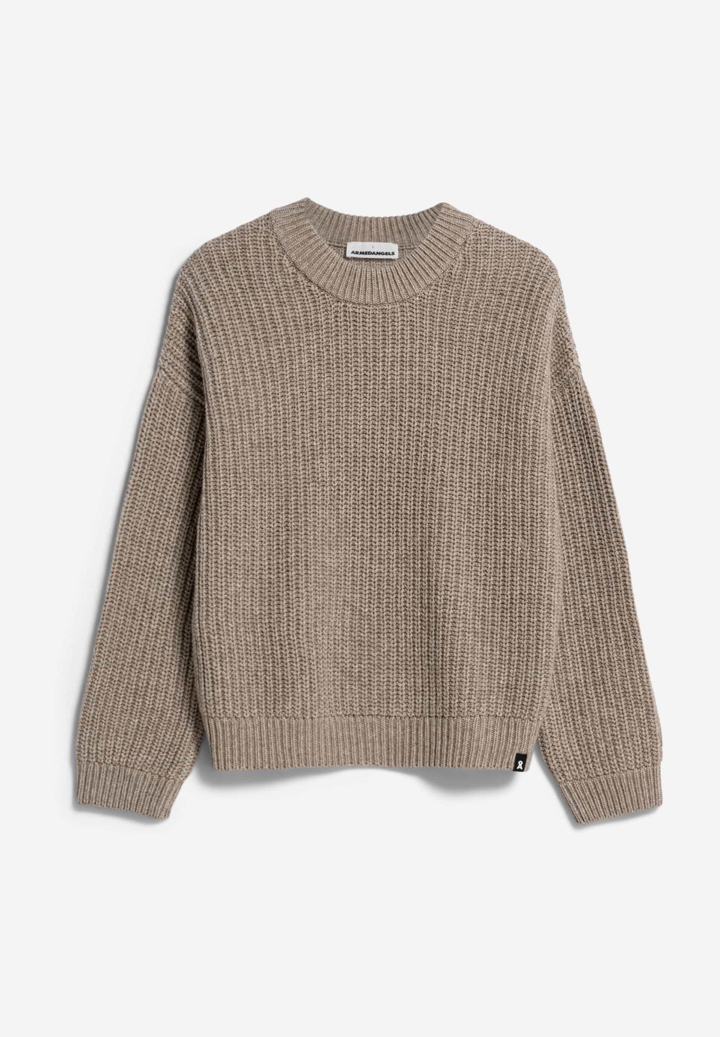 Pull en maille en coton et laine bio | Beige "miyaar solid permafrost melange"