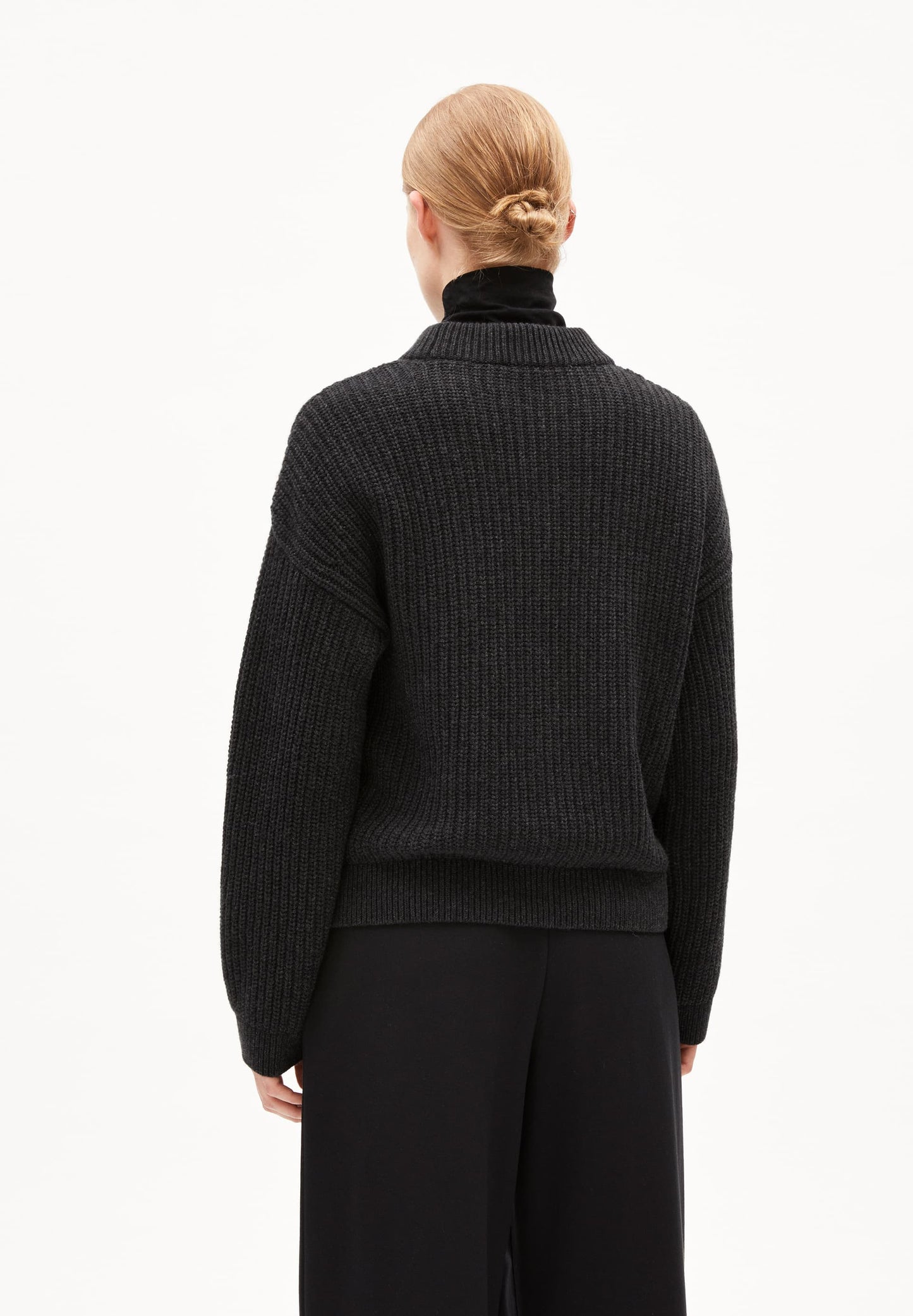 Pull en laine et coton biologique | gris "miyaar solid - steel melange"