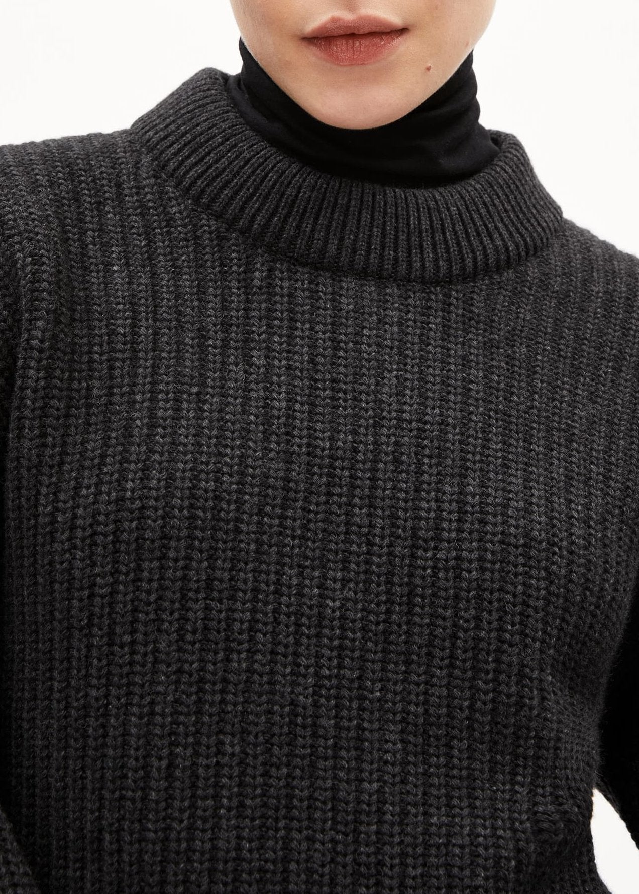 Pull en laine et coton biologique | gris "miyaar solid - steel melange"