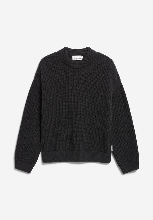 Pull en laine et coton biologique | gris "miyaar solid - steel melange"