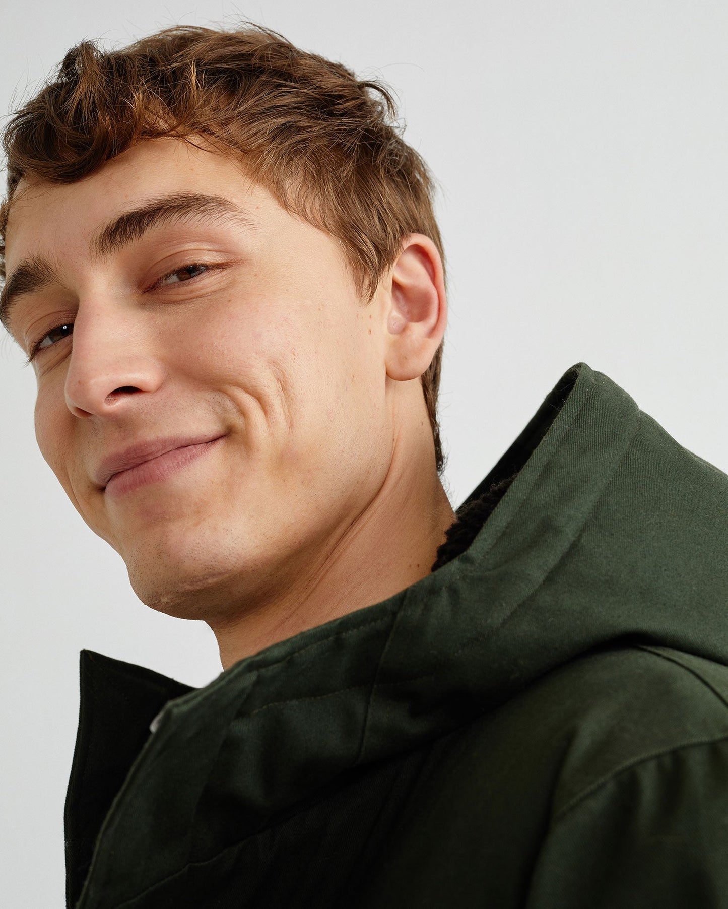 Manteau long vert forêt en coton bio et polyester recyclé - Peps
