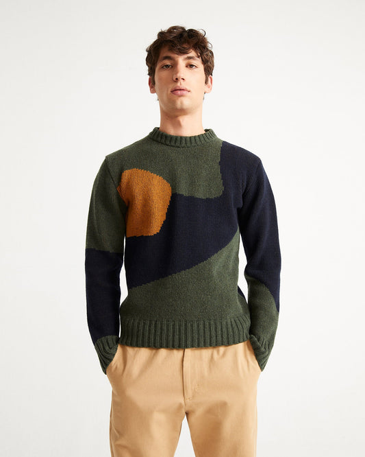 Pull graphique multicolore en laine certifiée - Khem multicolors