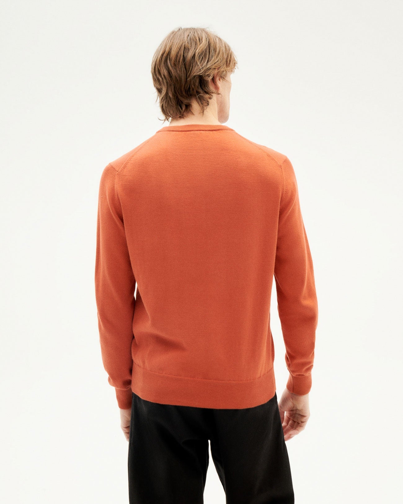 Pull orange en coton bio - burn orlando knit sweater