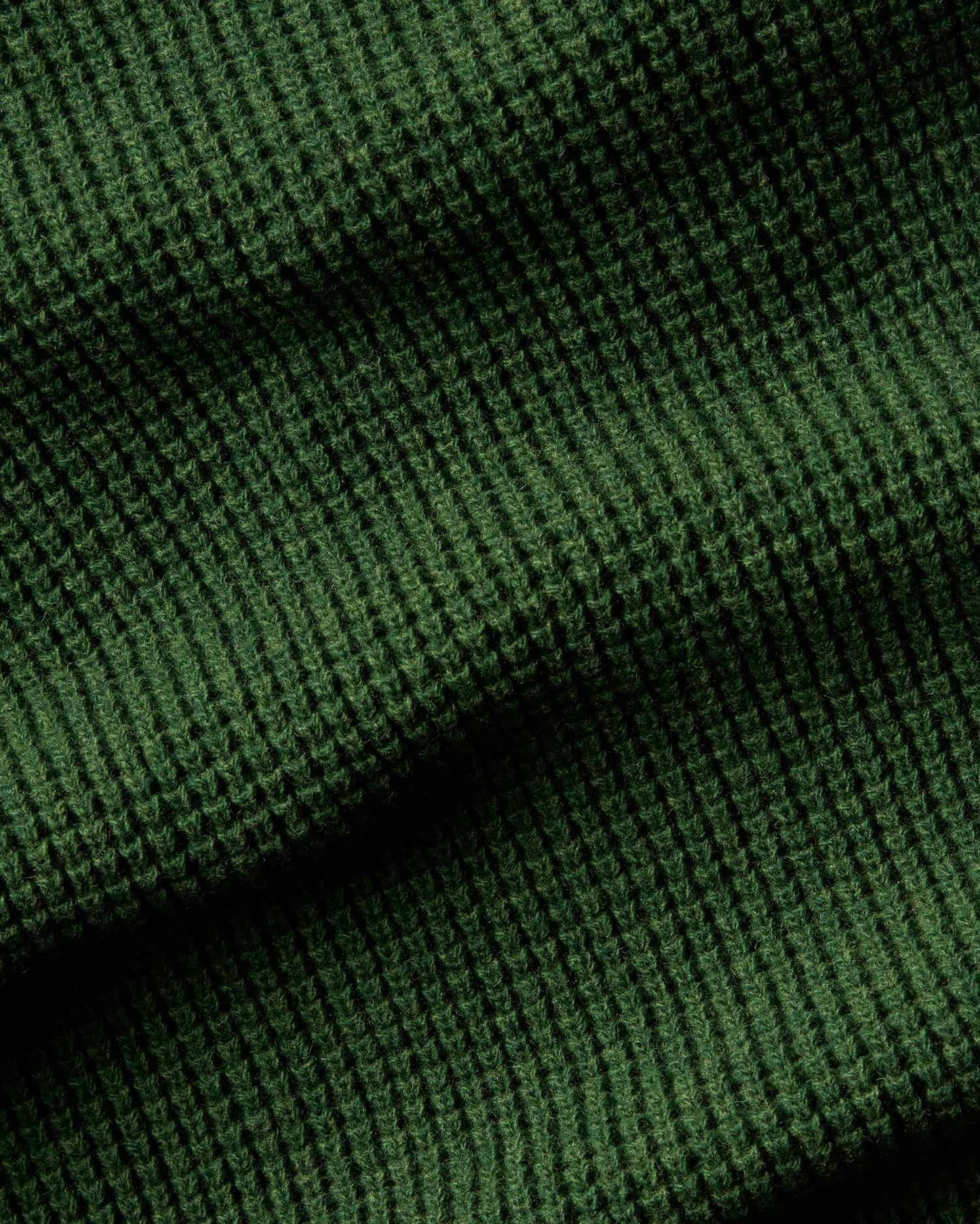 Pull col zippé en laine certifiée | vert "dark green helio knitted sweater"