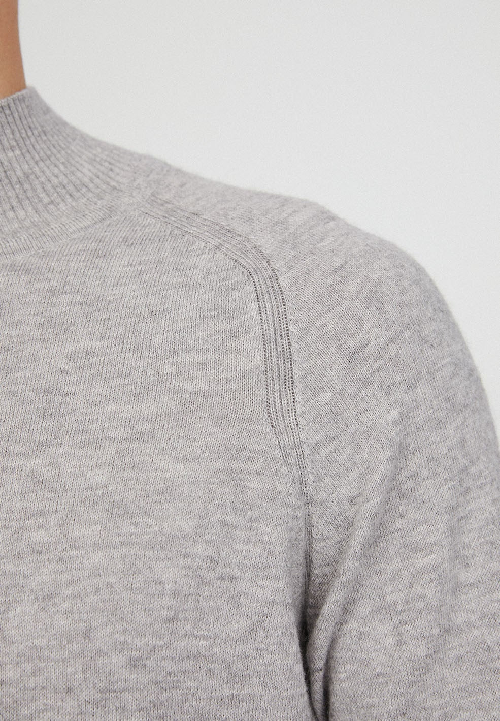 Pull à col cheminée gris en alpaga et coton bio - mocaa