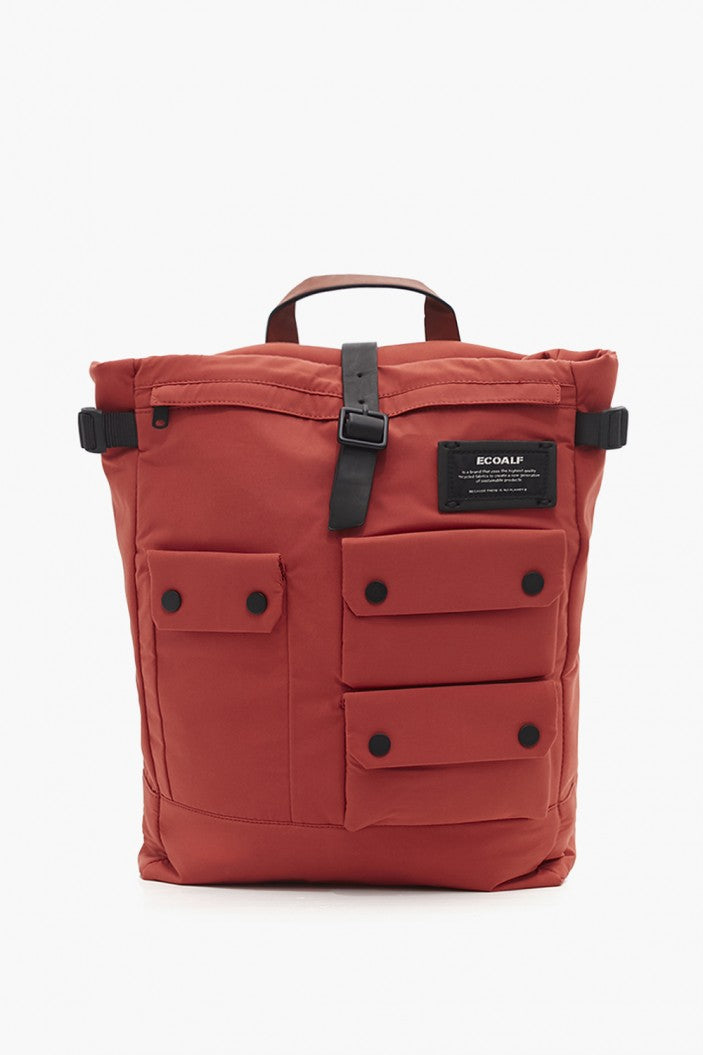 Sac à dos orange en PET recyclé et coton