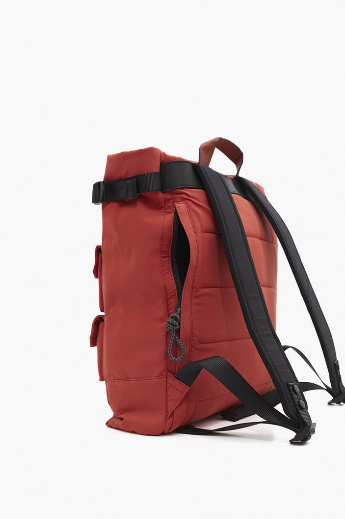 Sac à dos orange en PET recyclé et coton