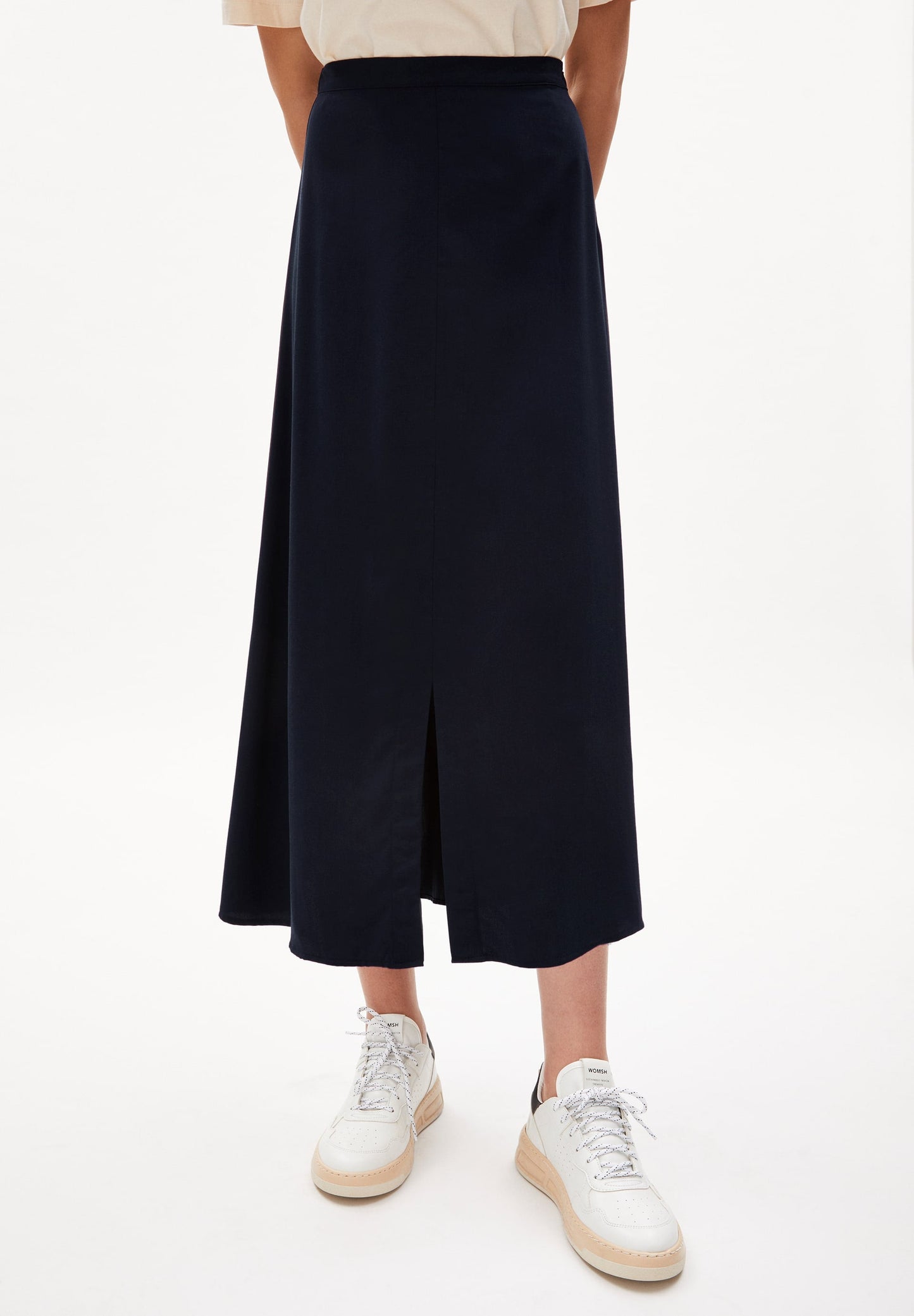 Jupe midi marine en ecovero - monicaa night sky