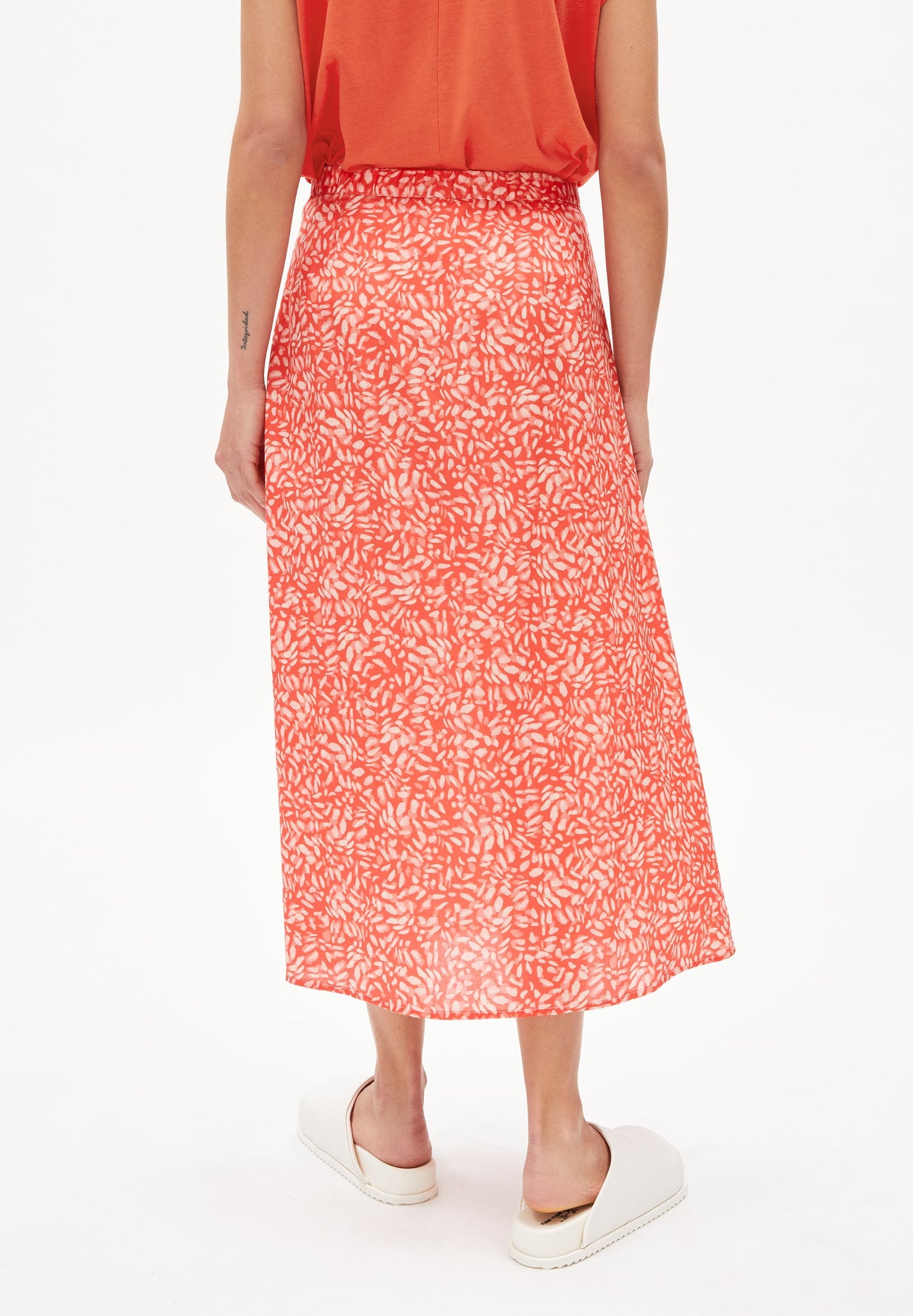 Jupe midi à motifs en tencel - Monicaa water dots hibiscus