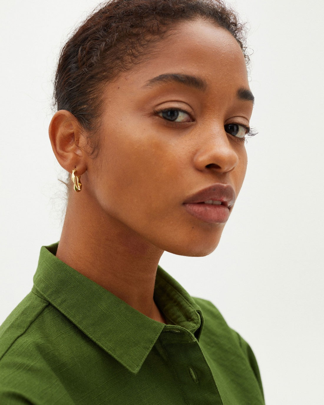 Combishort en coton bio | Vert "green agata jumpsuit"