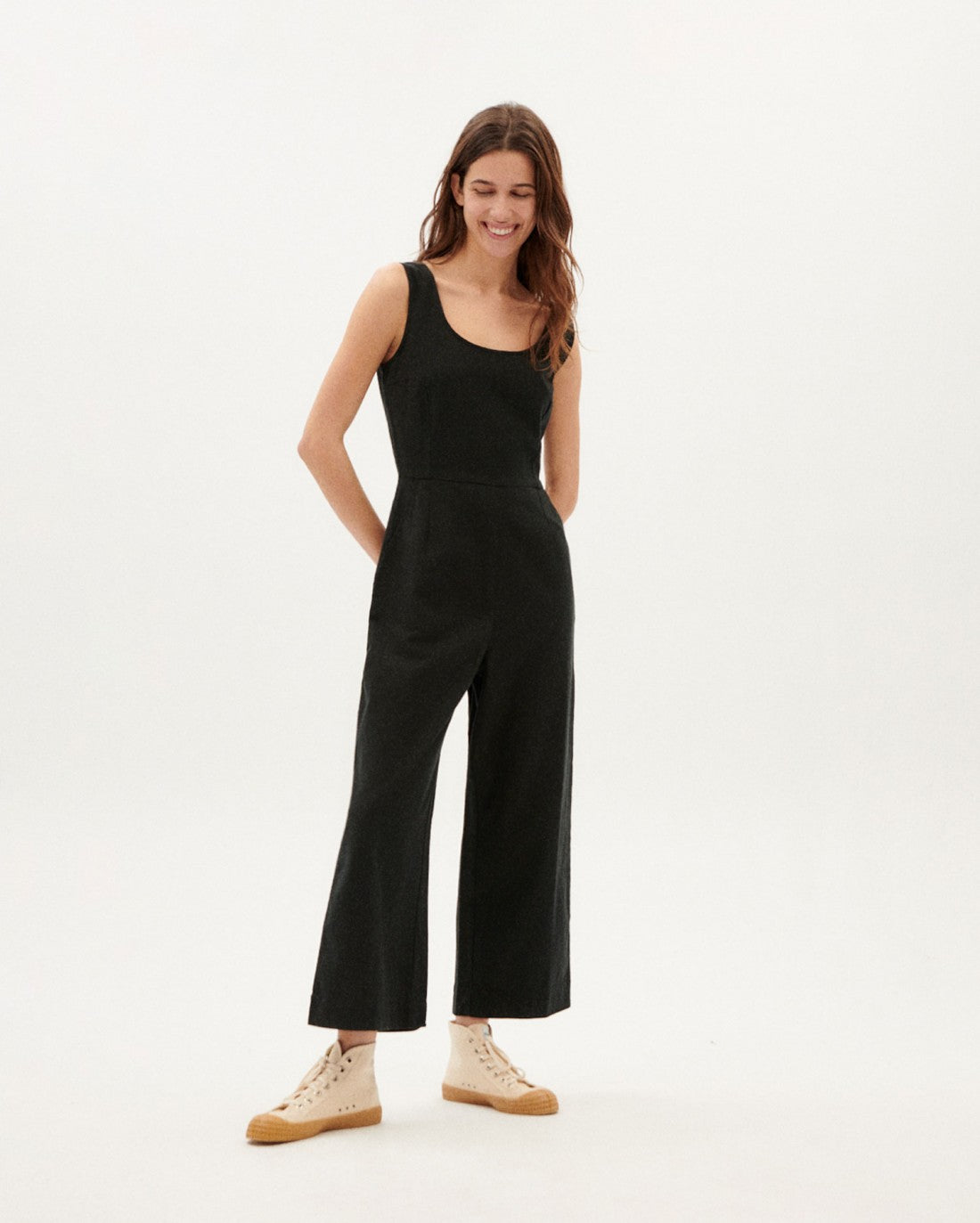 Combinaison noire en coton bio - BLACK RAFFLESIA JUMPSUIT