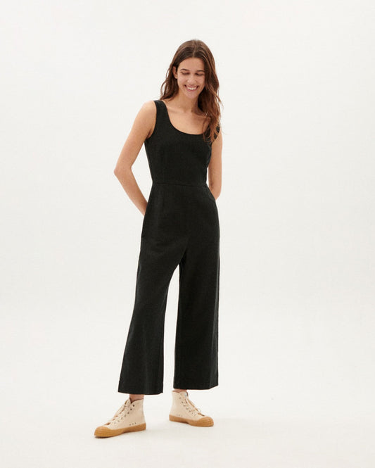 Combinaison noire en coton bio - BLACK RAFFLESIA JUMPSUIT