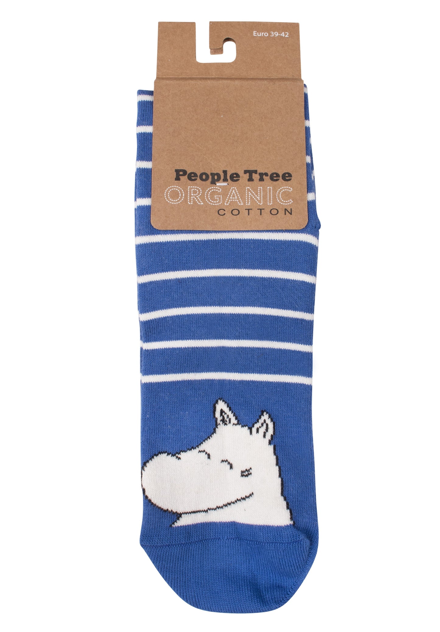 Chaussettes bleues rayées en coton bio - moomin